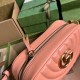 .   Comes with a full set of original green box packaging   GG Marmont Collection Quilted Shoulder Backpack. This GG Marmont Collection Small Metallic Chain Shoulder Backpack features a soft, uncluttered shape and a top 