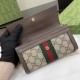 .   Comes with a full set of original green box packaging  Ophidia Collection GG Long Wallet. Introduced in the 1970s, the GG logo evolved from the early Gucci diamond diamond check pattern that began in the 1930s. This 