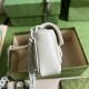 .   Comes with a full set of original green box packaging  GG  Marmont Chain Macaroon Collection White Mini Handbag with keychain can be used to tie this bag to another larger handbag. Featuring a rather structured soft 