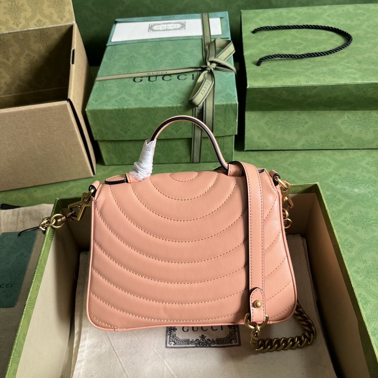 .   With full original green box packaging   GGG Marmont Collection Mini Tote. This GG Marmont mini tote has a soft and sturdy shape combined with an oversized flap design adorned with double G stylized hardware. Featuri