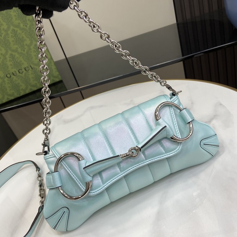 . Gucci Horsebit Chain Shoulder Bag     The Gucci Horsebit Chain is a contemporary reinterpretation of the House's iconic elements, combining iconic design with fashion-forward creativity. Embellished with the horsebit c