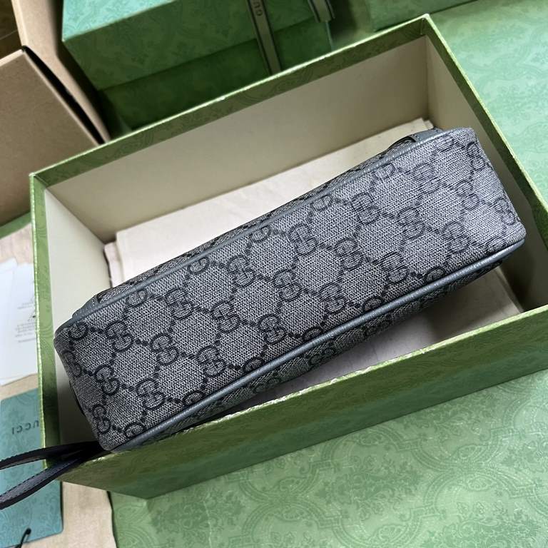 .   Packaged in the original green box   Ophidia GG Clutch Bag. The Ophidia collection blends the best of Gucci's heritage with modern design to create an eye-catching new piece. Crafted in gray and black GG Supreme canv