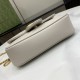 .   with a full set of original green box packaging   original leather [New] GG Marmont series of ultra-mini handbags. This ultra-mini handbag is made of light gray quilted V-shaped leather, embellished with the classic 