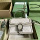 .   Comes with a full set of original green box packaging  Dionysus Collection Small Tote Bag. Crafted from beige and white GG Supreme canvas, this tote has a sturdy shape and is trimmed with subtle oatmeal leather pipin