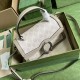 .   Comes with a full set of original green box packaging  Dionysus Collection Small Tote Bag. Crafted from beige and white GG Supreme canvas, this tote has a sturdy shape and is trimmed with subtle oatmeal leather pipin