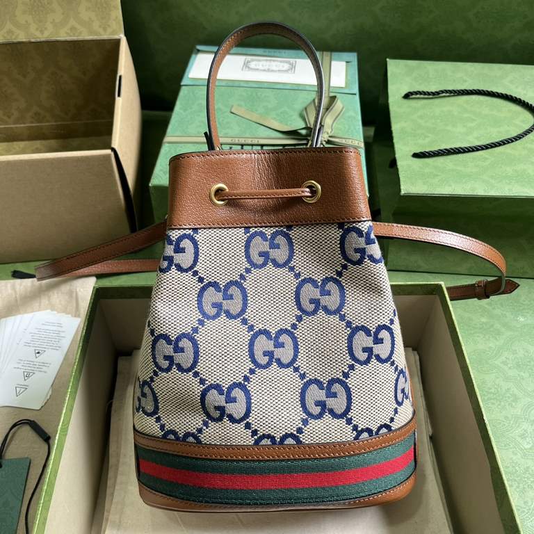 .  Comes with a full set of original green box packaging Ophidia Collection Small GG Bucket Bag.The Ophidia Collection welcomes a new addition to its lineup - the Bucket Bag. Made of GG Supreme canvas with red and green 