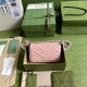 .   Comes with a full set of original green box packaging  GG  Marmont Chain Macaroon Collection Pink Mini Handbag with keychain can be used to attach this bag to another larger handbag. Featuring a rather structured sof