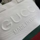 .   With a full set of original green gift bags   [New] GG embellished embossed detail canvas tote bag. From the Gucci Lido collection, this piece is inspired by the summer flavors and beach clubs of the Italian coast. C