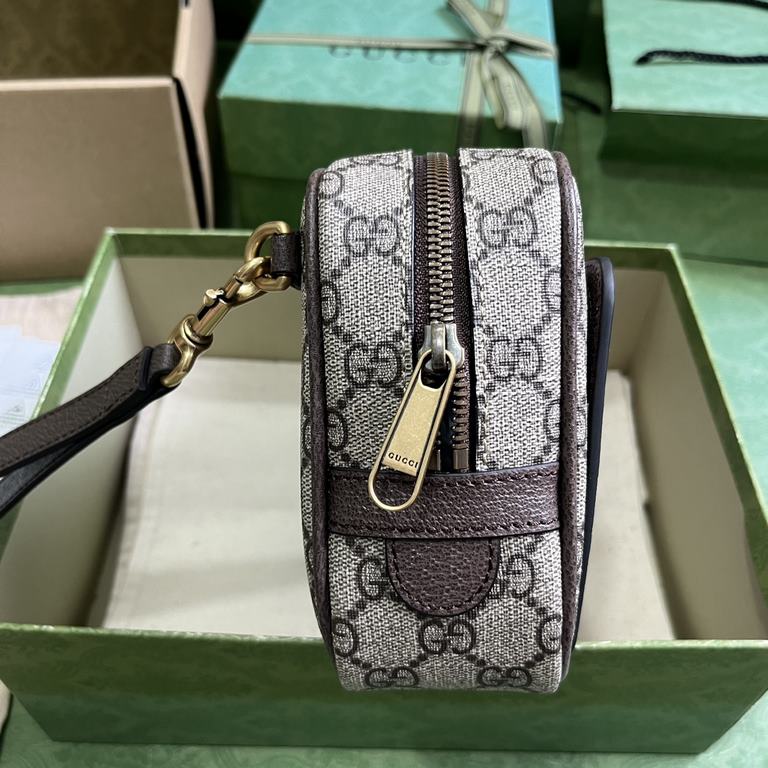 .   Packaged in the original green box   Ophidia GG Clutch Bag. The Ophidia collection blends the best of Gucci's heritage with modern design to create an eye-catching new piece. Crafted in brown and beige GG Supreme can