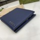 .   With a full set of original green box packaging   decorated with Gucci logo bifold wallet. The men's everyday accessory collection is made of classic blue leather, and the Early Spring 2024 collection features a new 