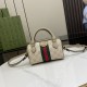 .   With full set of original green box packaging   [New] Ophidia Collection Mini Handbag. This Boston mini handbag is a dazzling addition to the Ophidia collection. Crafted in beige and oatmeal GG Supreme canvas, it fea