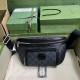 .   Comes with a full set of original green box packaging   GGG Large Fanny Pack. This large fanny pack is made of classic black and ebony GG Supreme canvas, echoing the timeless design of the new luggage collection. Thi