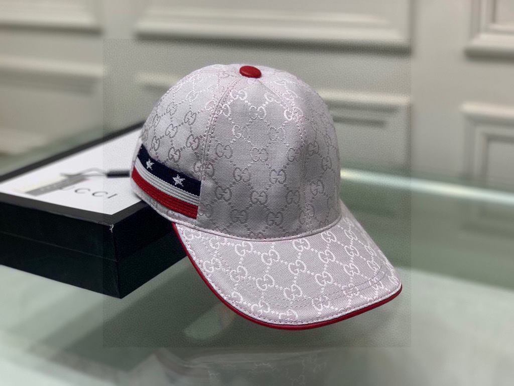 With box bag, Gucci (Gucci) classic original single baseball cap, five-star webbing, 11 open mold customized, the original canvas material   head cowhide, the generation of the purchase of popular, men and women can be u