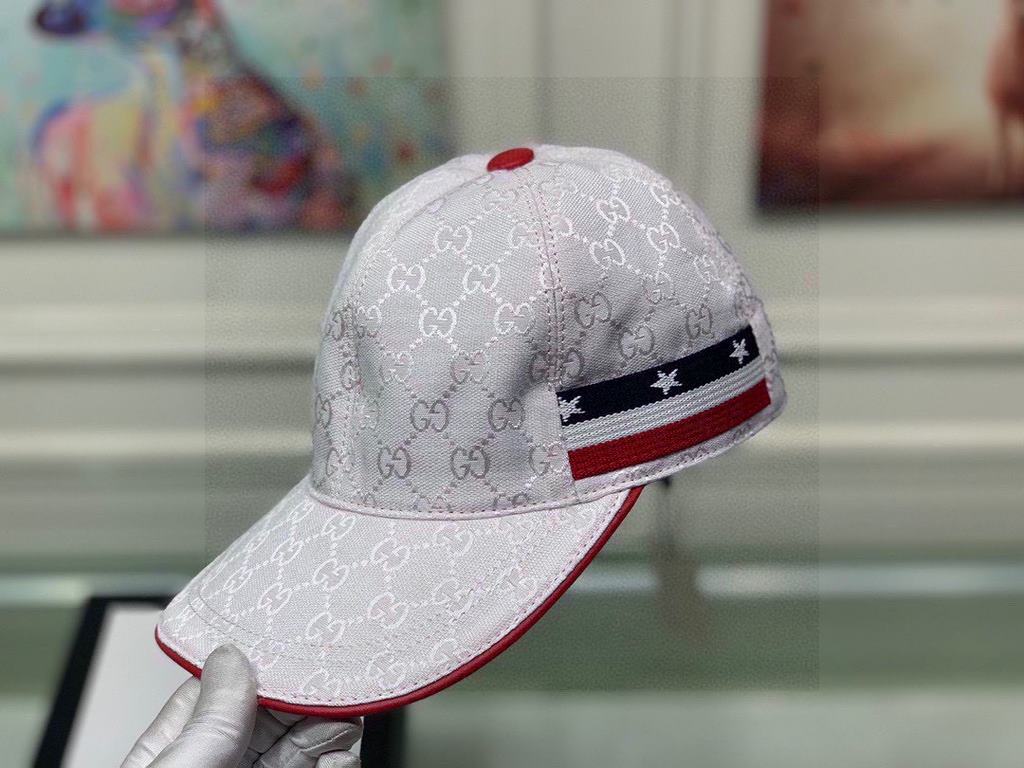 With box bag, Gucci (Gucci) classic original single baseball cap, five-star webbing, 11 open mold customized, the original canvas material   head cowhide, the generation of the purchase of popular, men and women can be u