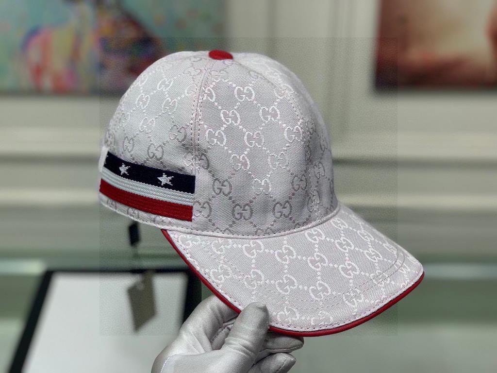 With box bag, Gucci (Gucci) classic original single baseball cap, five-star webbing, 11 open mold customized, the original canvas material   head cowhide, the generation of the purchase of popular, men and women can be u