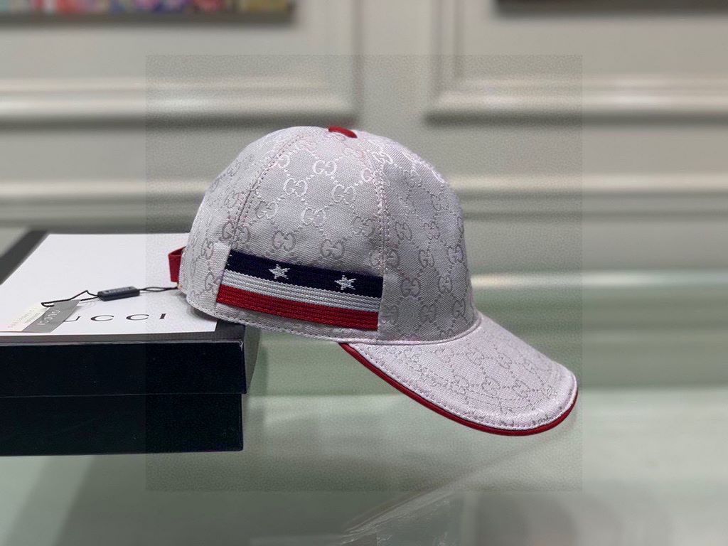 With box bag, Gucci (Gucci) classic original single baseball cap, five-star webbing, 11 open mold customized, the original canvas material   head cowhide, the generation of the purchase of popular, men and women can be u