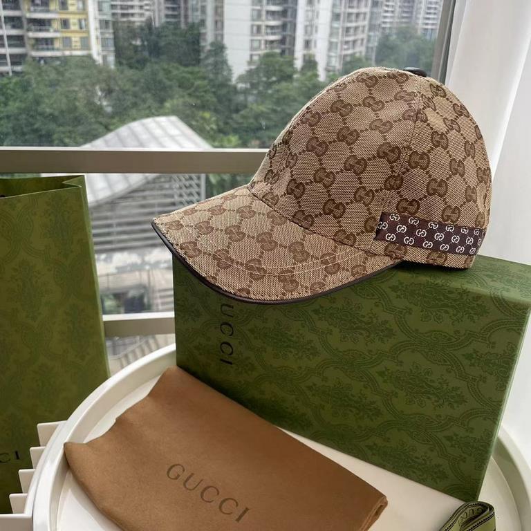 With box cloth bag, Gucci (Gucci) latest original single baseball cap, double G webbing. Counter 11 open mold customized, the highest version, the original canvas material   head cowhide, lightweight and breathable! In-k