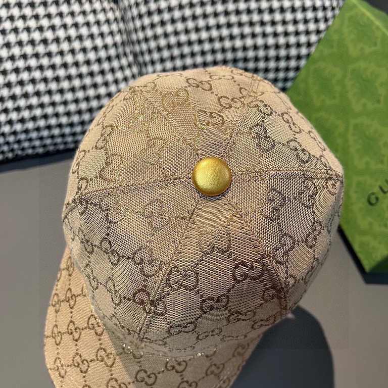 Gucci(Gucci).With box cloth bag, Gucci (Gucci) classic original single baseball cap     gold silk logo. counter 11 open mold customized, the highest version, the original canvas material   head layer cowhide, cotton lini