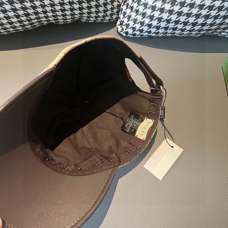 With box cloth bag, Gucci (Gucci) classic original single baseball cap, small double G cowhide splicing, 11 open mold ordering, superb quality! Brim head layer cowhide embossing, excellent quality! Basic head circumferen