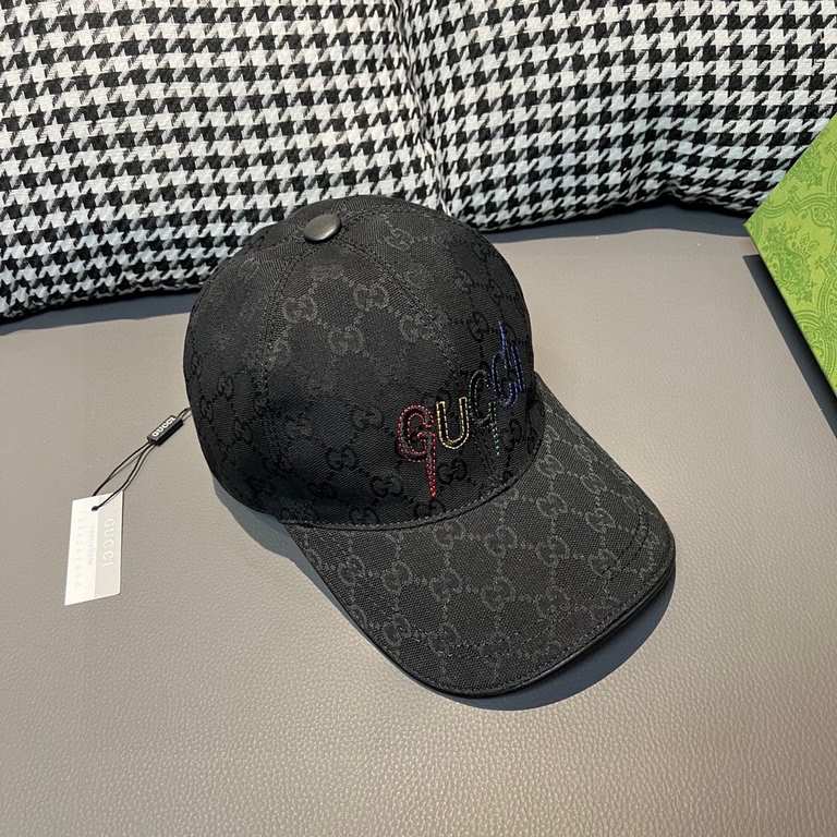 With box bag, Gucci (Gucci) new original single baseball cap, art word embroidery, 11 open mold customized, heavy embroidery, details comparable to the counter, the original canvas material   head layer cowhide, cotton l