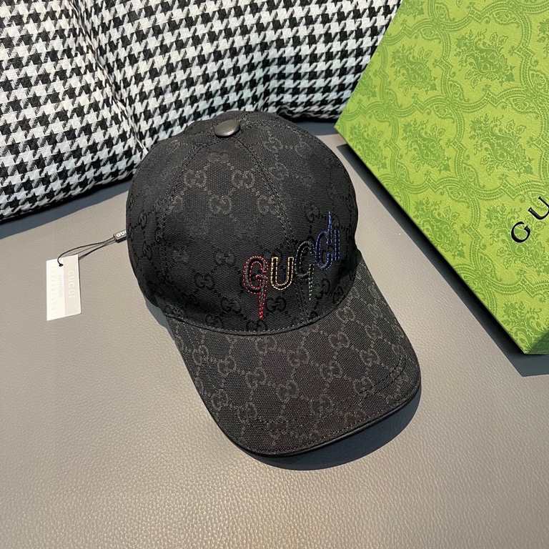 With box bag, Gucci (Gucci) new original single baseball cap, art word embroidery, 11 open mold customized, heavy embroidery, details comparable to the counter, the original canvas material   head layer cowhide, cotton l