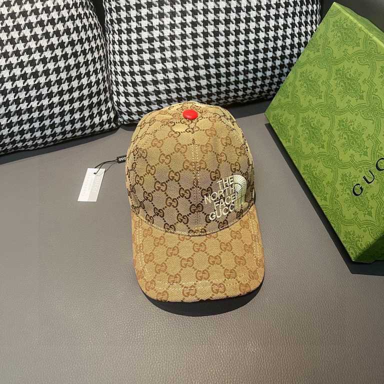 Gucci.With box cloth bag, Gucci (Gucci) new original single baseball cap, north face embroidery! Counter 11, imported canvas   head cowhide, generation purchase popular, men and women can be used with models, the quality