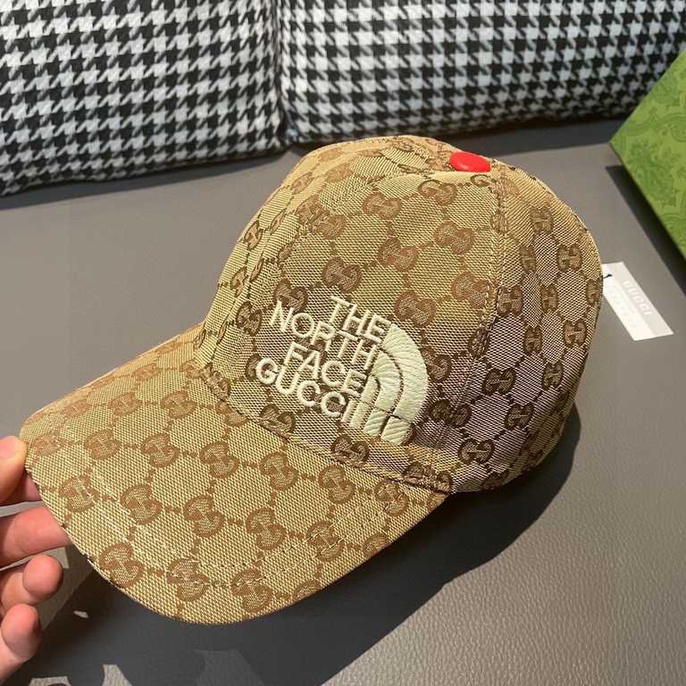 Gucci.With box cloth bag, Gucci (Gucci) new original single baseball cap, north face embroidery! Counter 11, imported canvas   head cowhide, generation purchase popular, men and women can be used with models, the quality