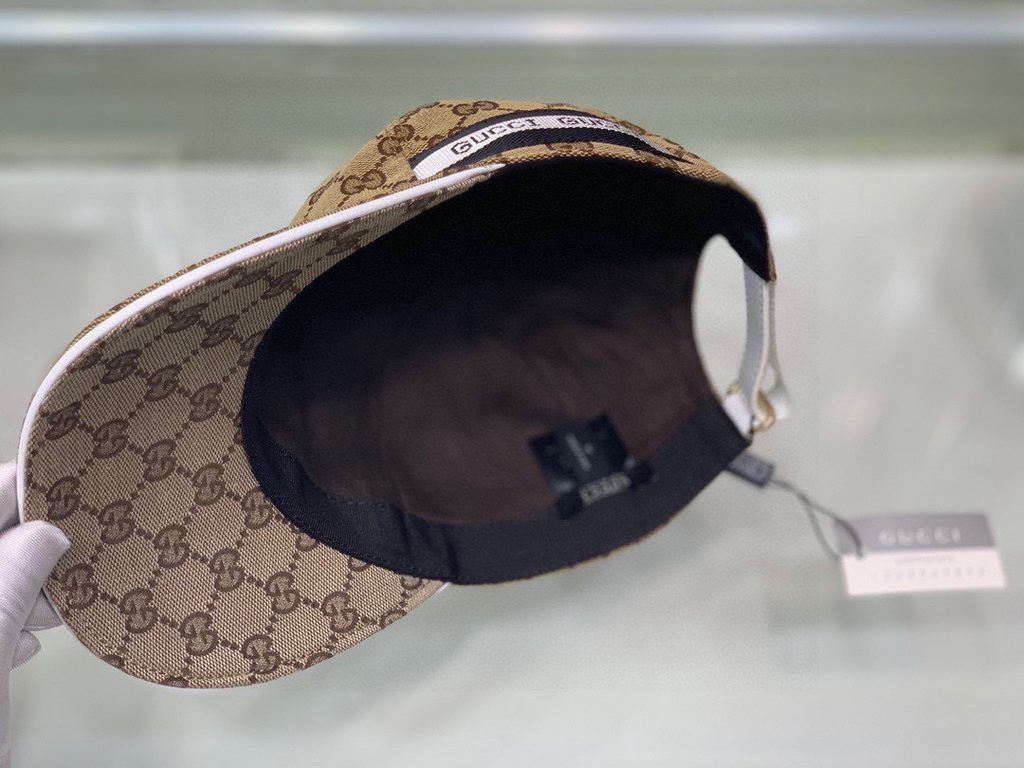 With box bag, Gucci (Gucci) classic original single baseball cap, logo webbing, 11 open mold customized, the original canvas material   head cowhide, the generation of the purchase of popular, men and women can be used w