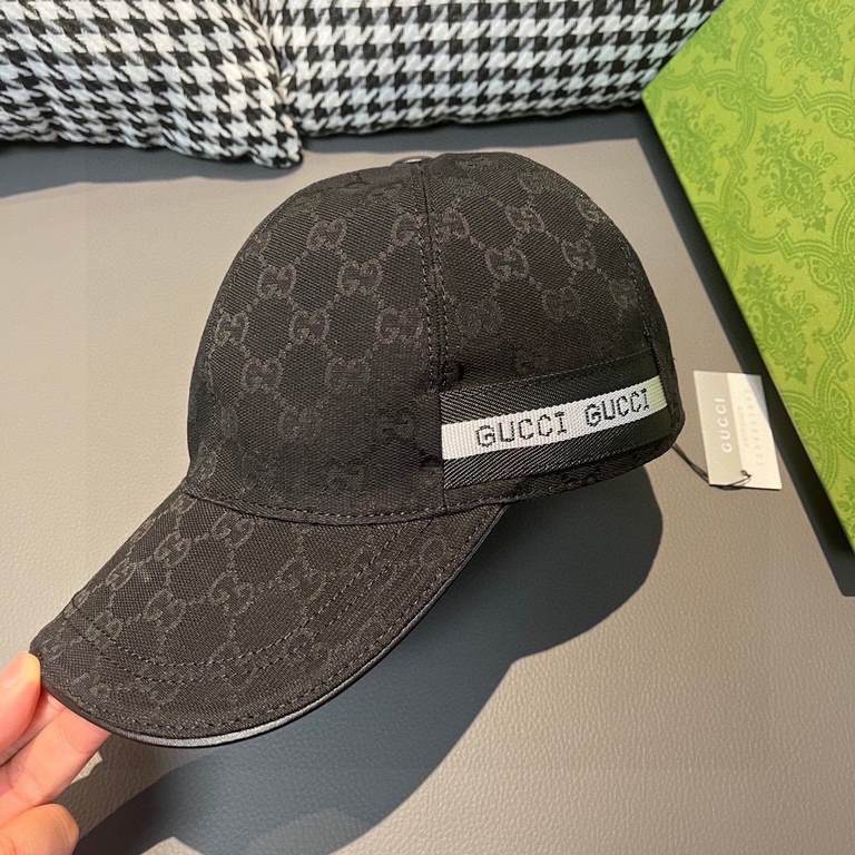 With box bag, Gucci (Gucci) classic original single baseball cap, logo webbing counter 11 open mold customized, the highest version, the original canvas material   head cowhide, cotton lining, lightweight and breathable!