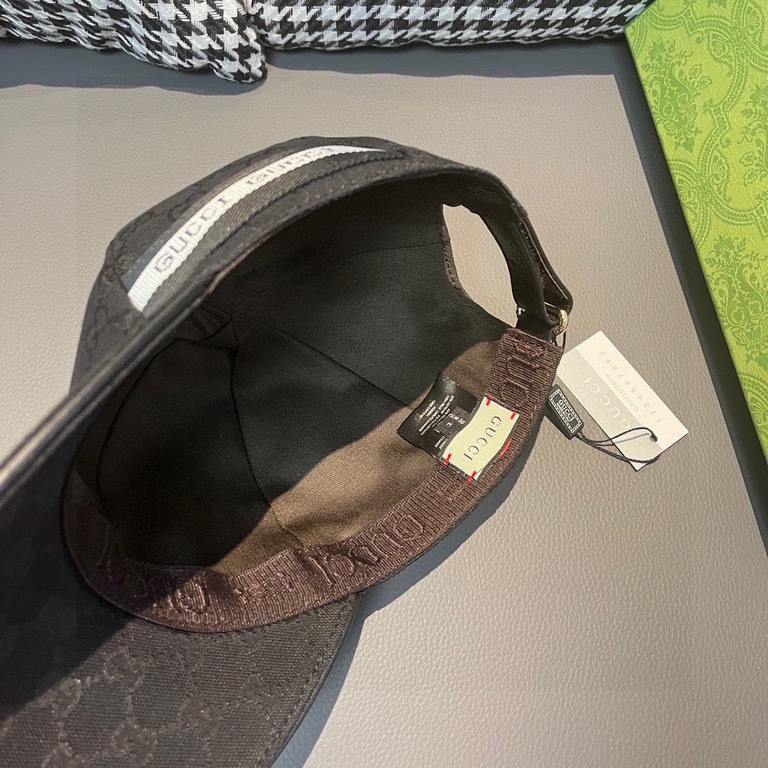 With box bag, Gucci (Gucci) classic original single baseball cap, logo webbing counter 11 open mold customized, the highest version, the original canvas material   head cowhide, cotton lining, lightweight and breathable!