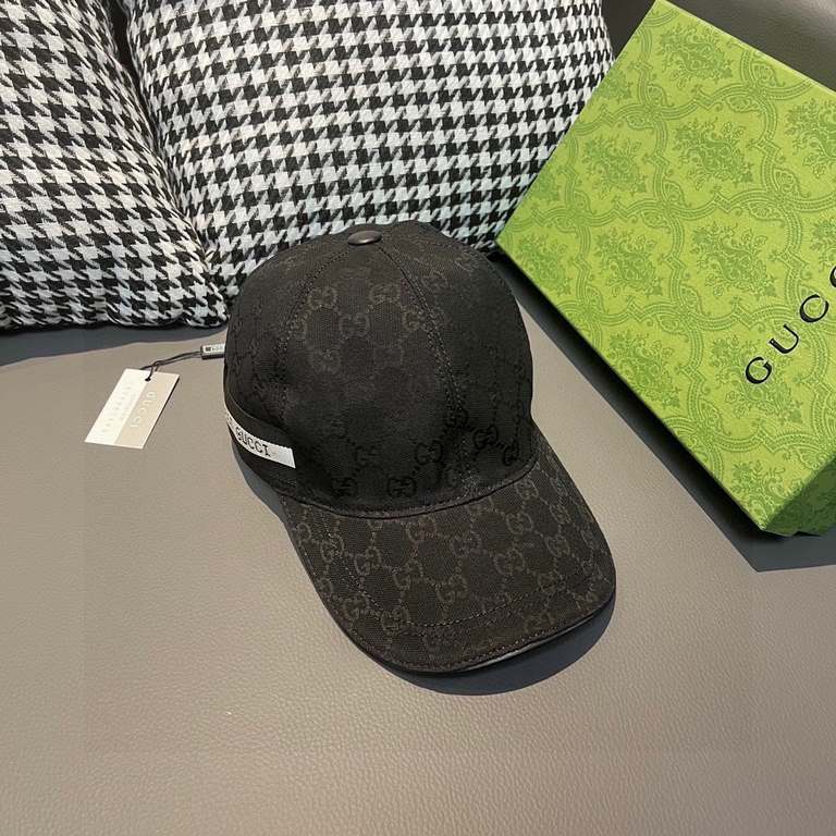 With box bag, Gucci (Gucci) classic original single baseball cap, logo webbing counter 11 open mold customized, the highest version, the original canvas material   head cowhide, cotton lining, lightweight and breathable!