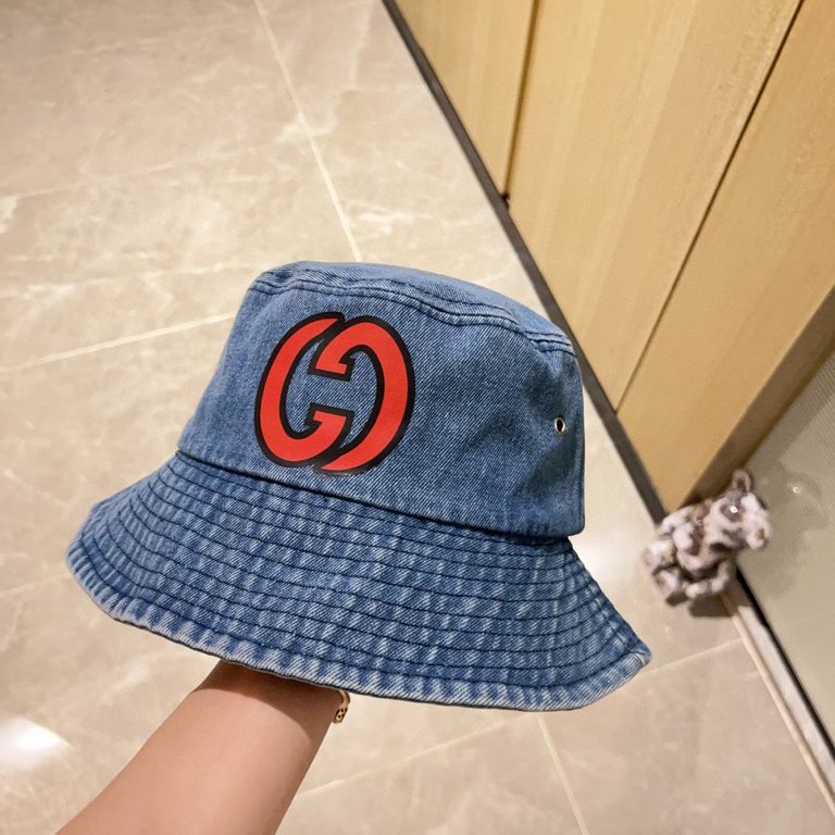 Special   with dust bag [GUCCI Gucci] 2024 new denim do old men and women models fisherman's hat, super good with the closed eyes into a