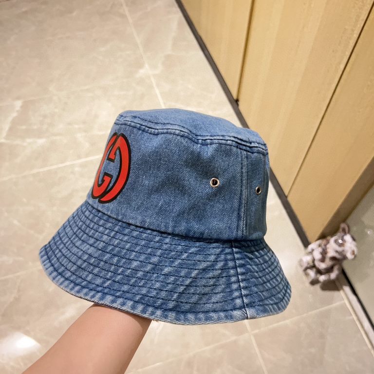 Special   with dust bag [GUCCI Gucci] 2024 new denim do old men and women models fisherman's hat, super good with the closed eyes into a