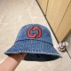 Special   with dust bag [GUCCI Gucci] 2024 new denim do old men and women models fisherman's hat, super good with the closed eyes into a