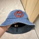 Special   with dust bag [GUCCI Gucci] 2024 new denim do old men and women models fisherman's hat, super good with the closed eyes into a