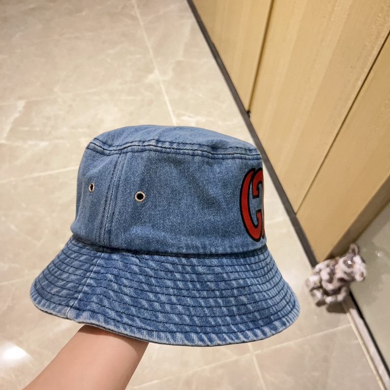 Special   with dust bag [GUCCI Gucci] 2024 new denim do old men and women models fisherman's hat, super good with the closed eyes into a