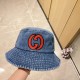 Special   with dust bag [GUCCI Gucci] 2024 new denim do old men and women models fisherman's hat, super good with the closed eyes into a