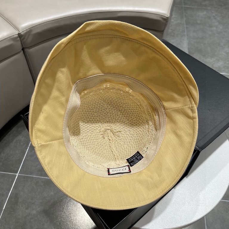 Gucci Gucci Straw Hat, 2023 New Rolled Bowler Hat Foldable, Head Circumference 57cm