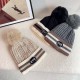 Special   with dust bag [GUCCI Gucci] 2024 fall and winter new striped men's and women's models of wool ball wool cap, striped large series, light luxury full of sense of