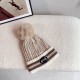 Special   with dust bag [GUCCI Gucci] 2024 fall and winter new striped men's and women's models of wool ball wool cap, striped large series, light luxury full of sense of