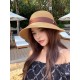 ￥Gucci Gucci Straw Hat, Celebrity Style Sun Hat, Satin Bow Flap, Head Circumference 57cm