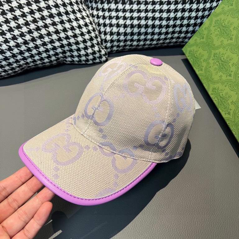 With packaging cloth bag, Gucci Gucci new original single baseball cap, candy color large double G, counter 11 open mold customized, original canvas fabric   head layer cowhide, lightweight and breathable! Basic head cir