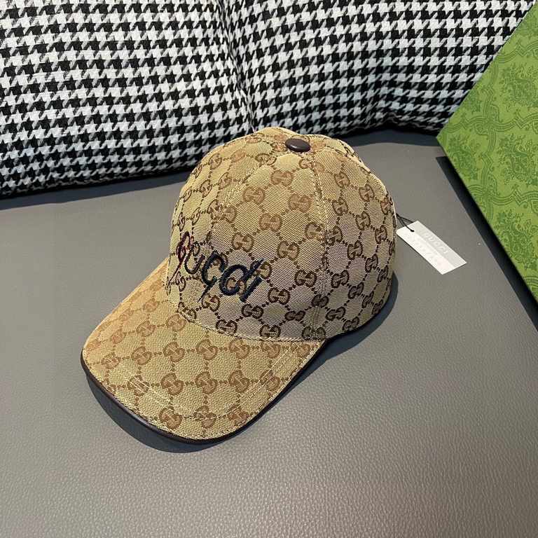 With box bag, Gucci (Gucci) new original single baseball cap, art word embroidery, 11 open mold customized, heavy embroidery, details comparable to the counter, the original canvas material   head layer cowhide, cotton l