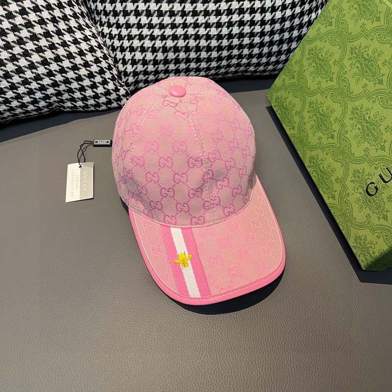 With box cloth bag, Gucci (Gucci) latest original single baseball cap, bee webbing. Counter 11 open mold customized, the highest version, the original canvas material   head cowhide, lightweight and breathable! In-kind s