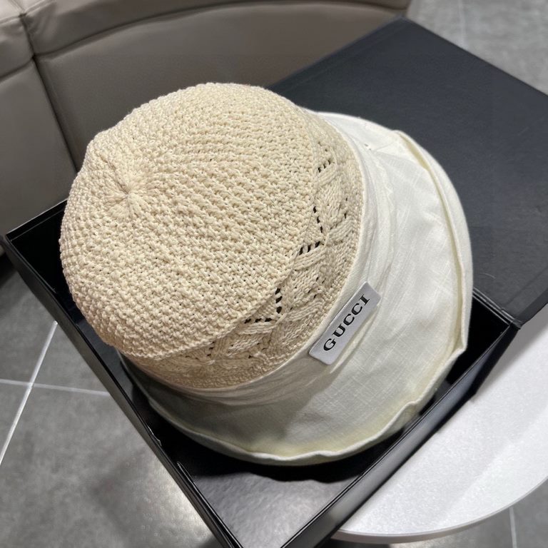 Gucci Gucci Straw Hat, 2023 New Rolled Bowler Hat Foldable, Head Circumference 57cm