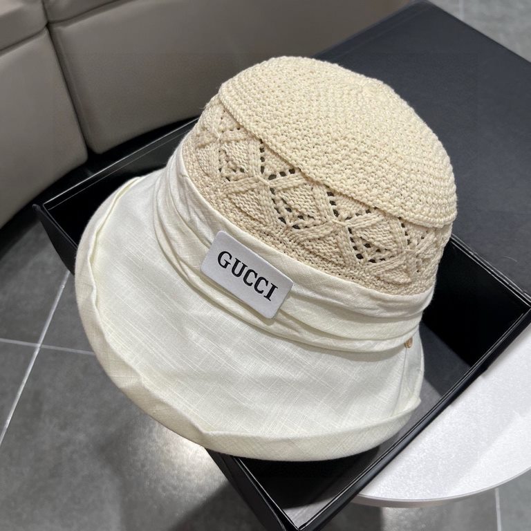 Gucci Gucci Straw Hat, 2023 New Rolled Bowler Hat Foldable, Head Circumference 57cm