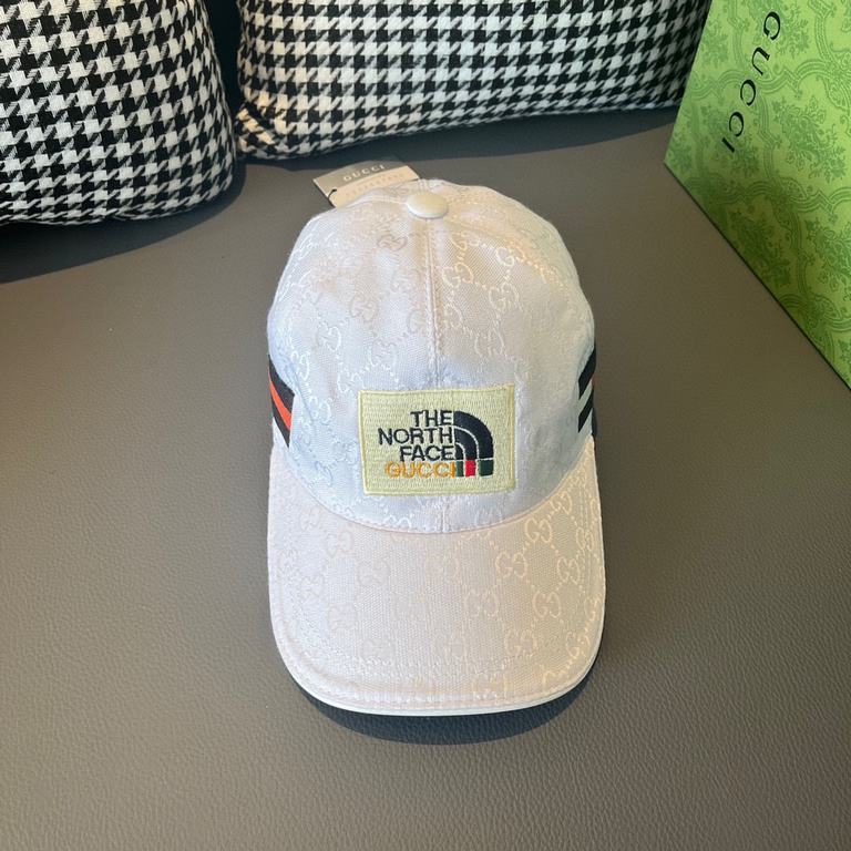 With box bag, Gucci (Gucci) new original single baseball cap, north face embroidery! Counter 11, imported canvas   head cowhide, generation purchase popular, men and women can be used with models, the quality is superb! 