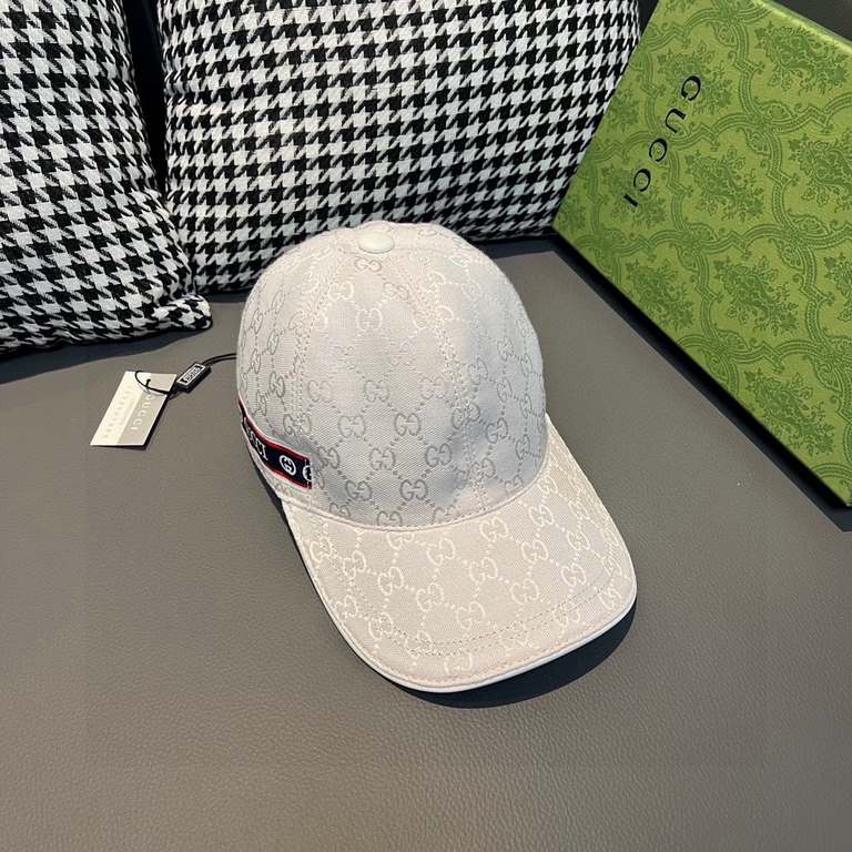 With box bag, Gucci (Gucci) spring and summer new original single baseball cap, logo webbing, 11 open mold customized, original canvas material   head layer cowhide, the generation of the purchase of popular, men and wom