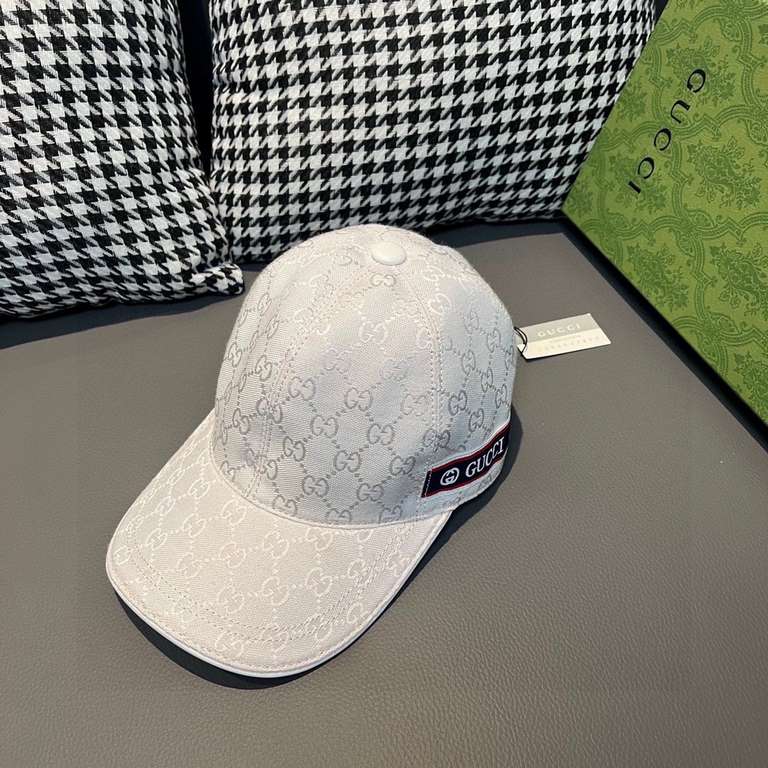 With box bag, Gucci (Gucci) spring and summer new original single baseball cap, logo webbing, 11 open mold customized, original canvas material   head layer cowhide, the generation of the purchase of popular, men and wom