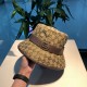 Gucci (Gucci) new original single fisherman hat     wrapped double G, 11 open molded to order, the highest version, the original canvas material   cowhide micro-labeling, cotton lining, lightweight and breathable, in-kin